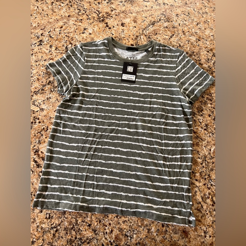 NWT Women’s ATM Anthony Thomas Melillo Olive Drab Combo Shirt size MEDIUM $125